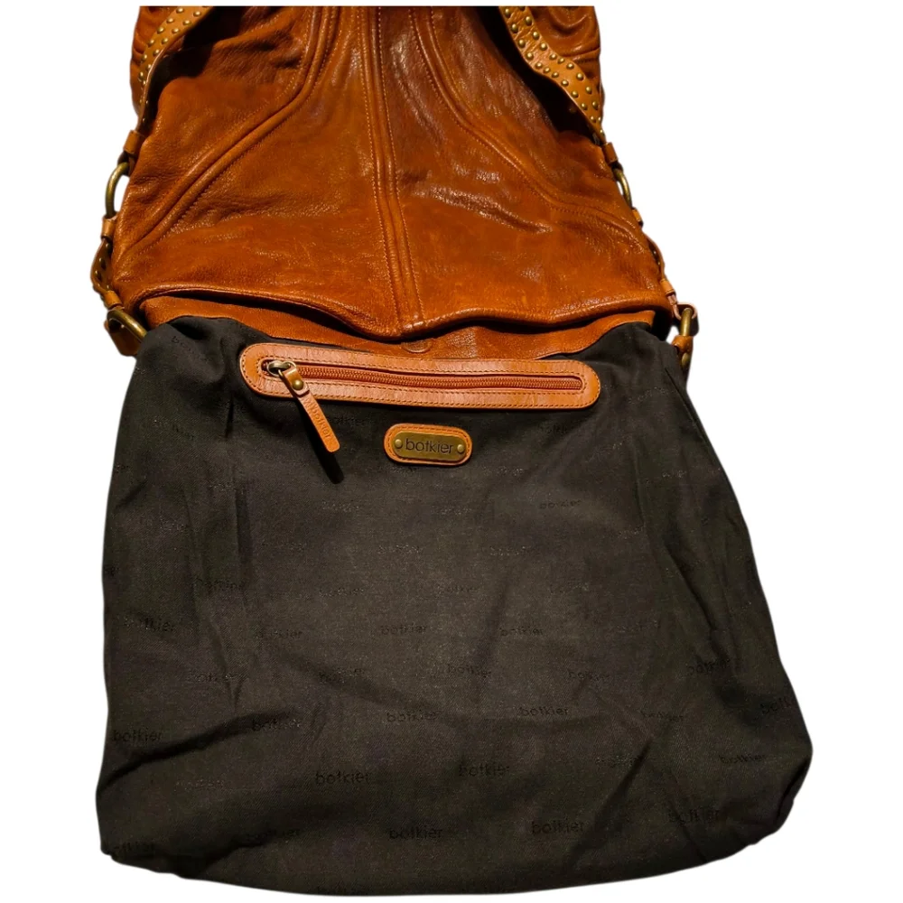 Botkier Leather Hobo Shoulder Bag in Cognac Brown